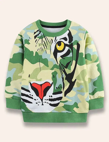 Camouflage Tiger Printed Sweatshirt